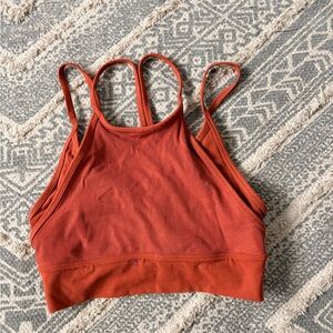 Nike Rust Ribbed Sports Bra